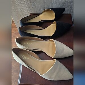 Jcrew Zoe d'Orsay flats size 9.5 Tan and Black suede flats!